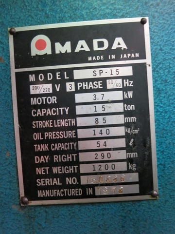 アマダ SP-15 15Tセットプレス