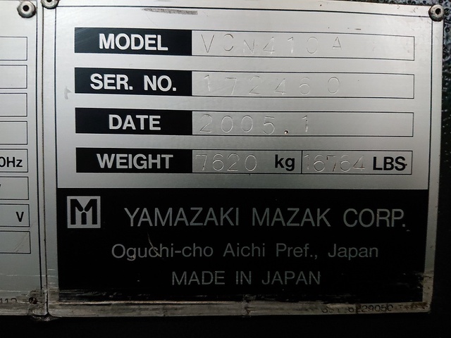 ヤマザキマザック VCN410A 立マシニング(BT40)