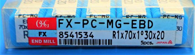 OSG R1×70×1°30×20 5個 未使用 エンドミル