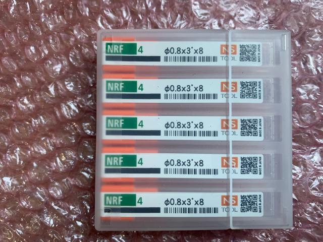 日進工具 NS NRF4-φ0.8x3x8 セット5個 エンドミルセット