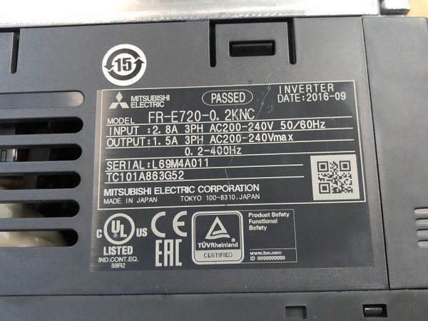 三菱電機 FR-E720-0.2KNC インバーター