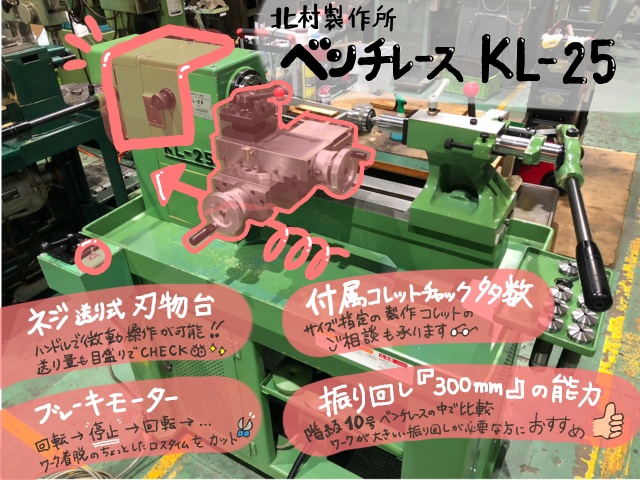 北村製作所 KL-25 ベンチレース 中古販売詳細【#357479】 | 中古機械情報百貨店 | KITAMURA SEISAKUSHO