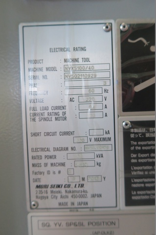 森精機製作所 NVX5100/40 立マシニング(BT40)