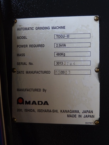 アマダ TOGU-Ⅲ 金型研磨機