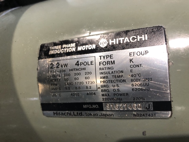 日立 HITACHI 2.2P-9.5V6 2.2kwコンプレッサー