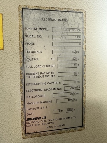 森精機製作所 SL-253B/500 NC旋盤