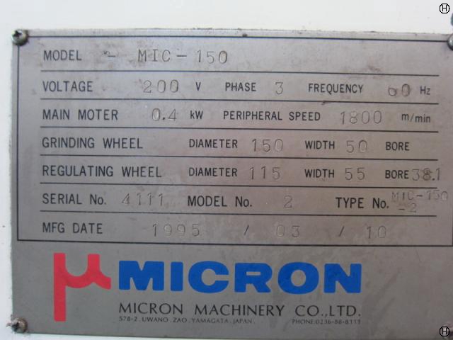 ミクロン精密 MIC-150 センタレス