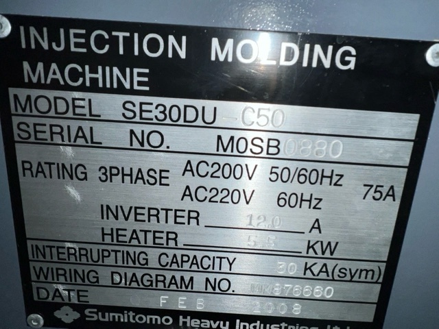 住友重機械工業 SE30DU 30T射出成形機