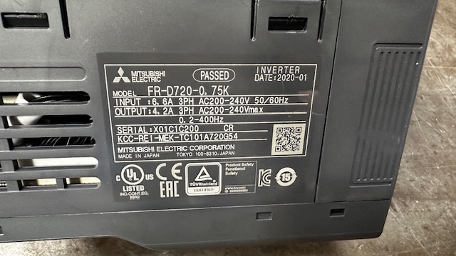 三菱電機 FR-D720-0.75K インバーター 中古販売詳細【#347306】 | 中古