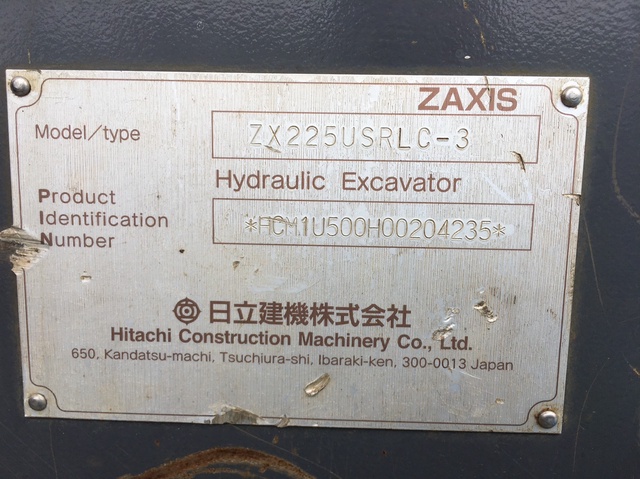 日立建機 ZX225USRLC-3 油圧ショベル 中古販売詳細【#357088】 | 中古 
